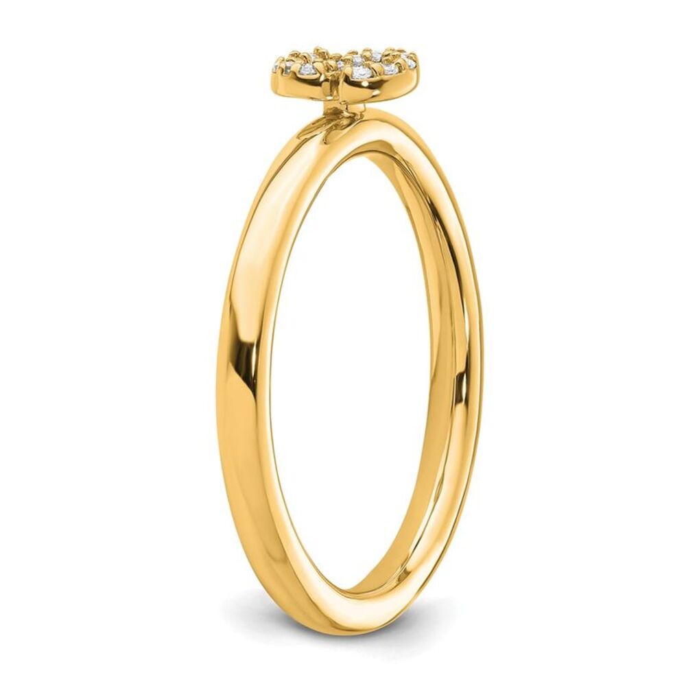 Kazi Luxury 14k Yellow Gold Stackable Diamond Ini… - image 6